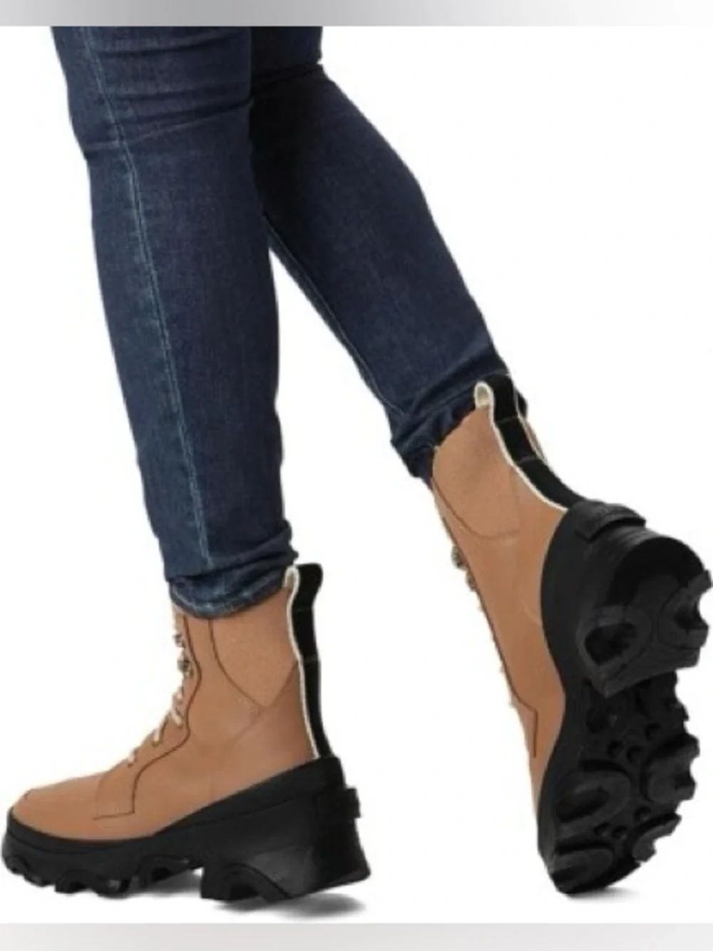 SOREL Brex Waterproof Leather Lace Lug Sole Boots Tawny Buff 7 NWT Winter